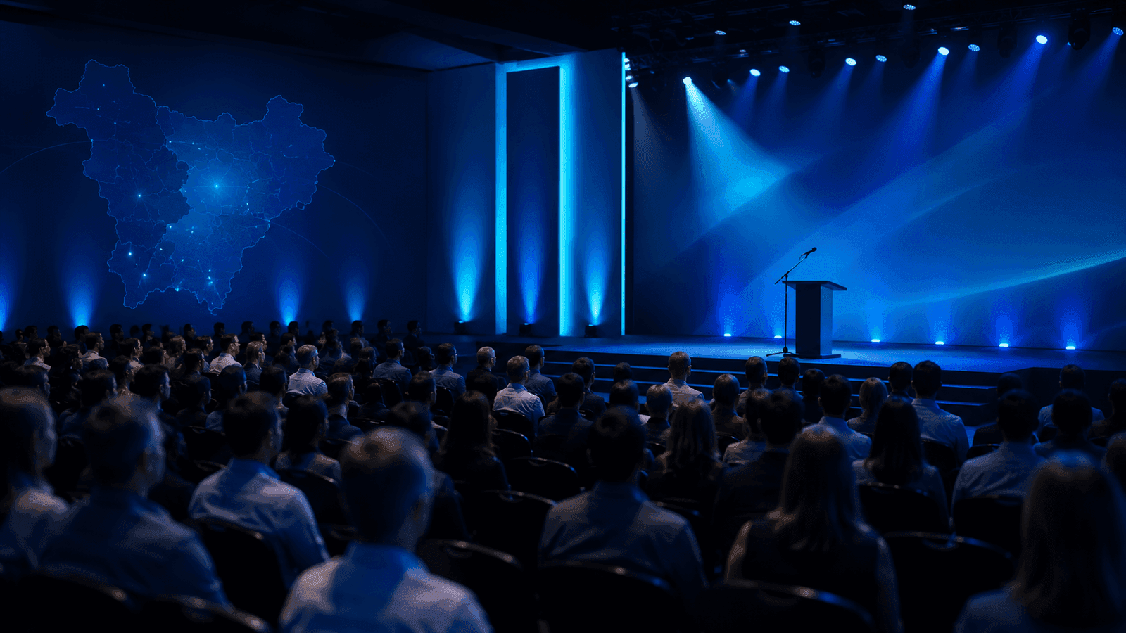 Auditorio institucional de ÁGORA, imagen genérica de próximas charlas de liderazgo
